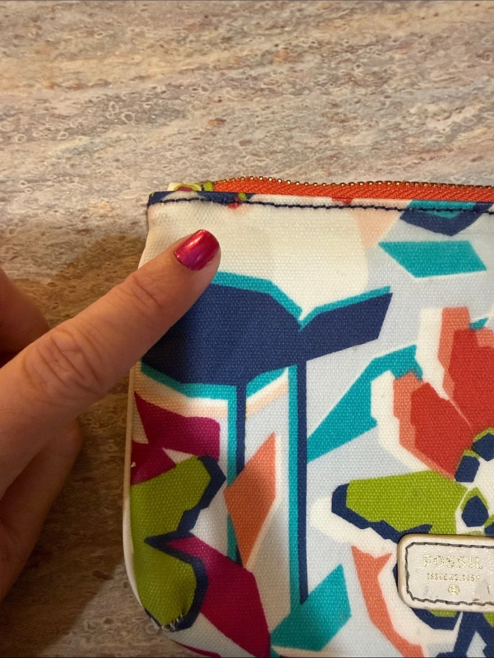 Fossil Multicolor Floral Zip Pouch